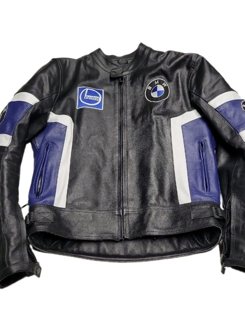 Bmw Racing Motorbike Leather Jacket Large 5 Protection Armour Inside - Picture 2 of 8